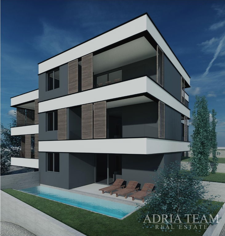 APARTMÁN S3, NOVOSTAVBA, 100m OD MORA A PLÁŽE - ŠIMUNI, PAG