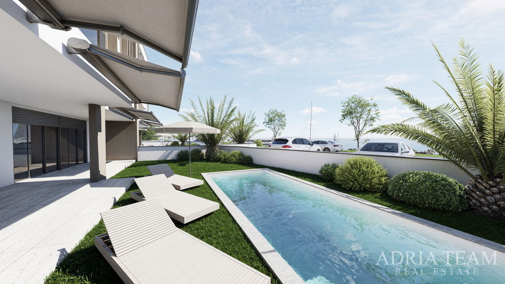 NÁDHERNÝ APARTMÁN, NOVOSTAVBA, PRVÝ RAD PRI MORI – ZATON