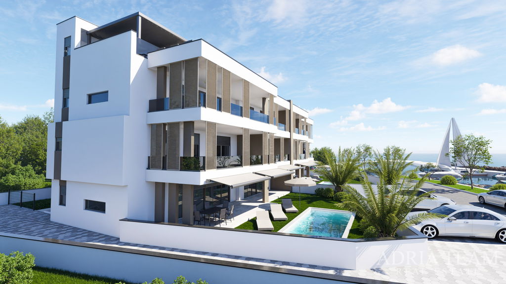 NÁDHERNÝ APARTMÁN, NOVOSTAVBA, PRVÝ RAD PRI MORI – ZATON