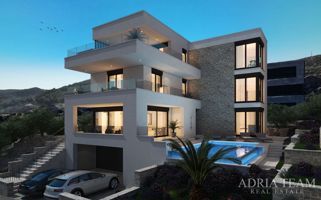 MODERNÁ VILA, 50m OD MORA, NOVOSTAVBA, NÁDHERNÝ VÝHĽAD – VINJERAC