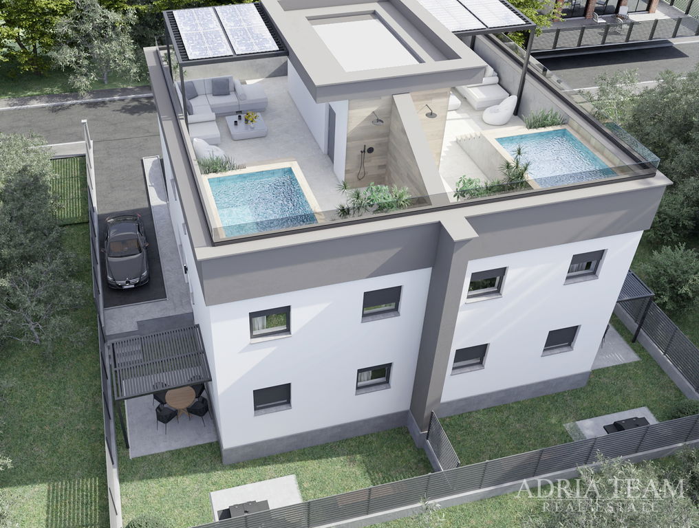 LUXUSNÝ BYT SO STREŠNOU TERASOU – NOVOSTAVBA – 1. POSCHODIE – OSTROV VIR