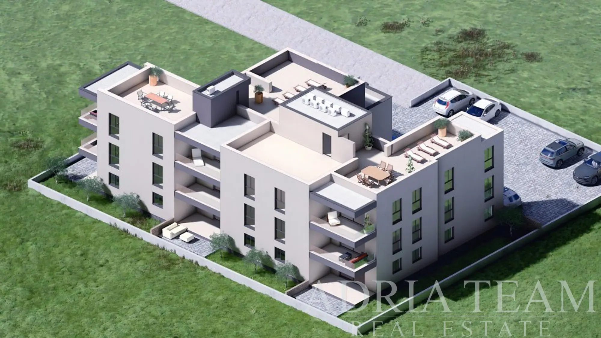 MODERNÝ TROJIZBOVÝ APARTMÁN S PRIESTRANNOU SÚKROMNOU ZÁHRADOU A KRYTOU TERASOU V NOVOSTAVBE – PRIVLAKA, SABUNIKE